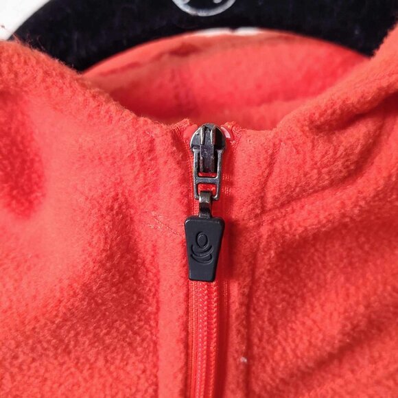 Cuddle Duds - 3-quarter zip fleece hoodie, orange, size Large - Picture 3 of 7